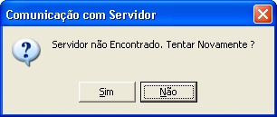 Figura 2. Servidor nao encontrado. Figura 2. Servidor nao encontrado.