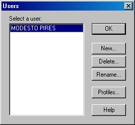 Cadastro de Usuários no PalmDesktop