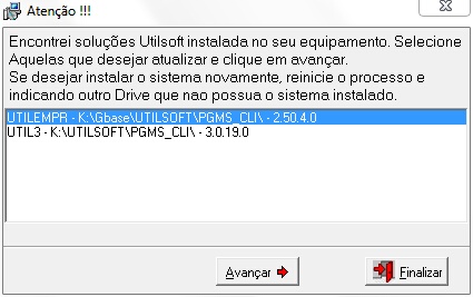 AtualizacaoEncontrouSistema