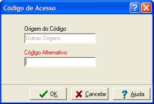 Inclusão de código de acesso ao artigo - Outras origens