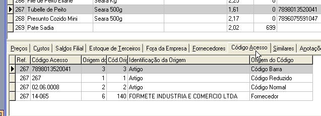 Códigos de acesso ao artigo - grid