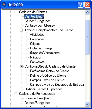 Tabelas complementares de clientes