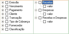 Dimensões e totais de classificação gerencial das baixas