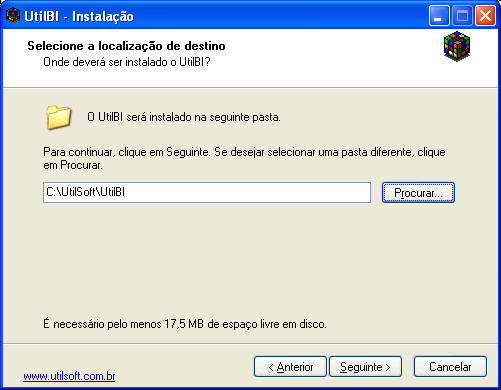 Localização da instalação 