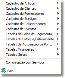 Menu de Arquivos