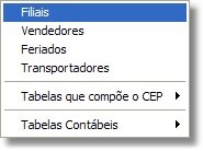 Menu das Tabelas Gerais Menu das Tabelas Gerais