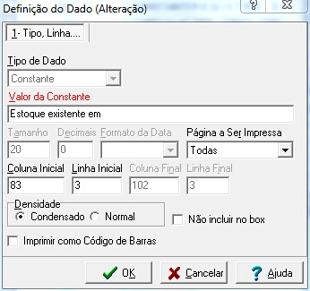 Definição de um campo Constante