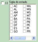 Seleciona o estado do cliente