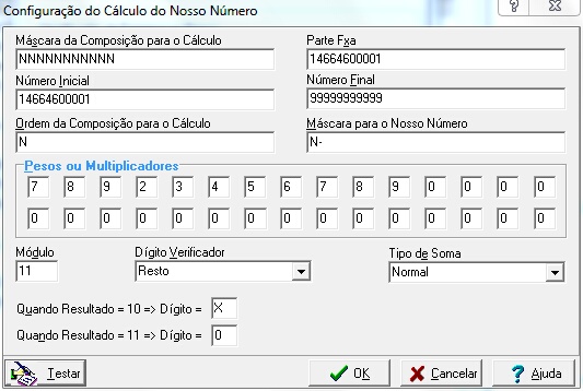 Tabela de bancos - Configura o Nosso Número